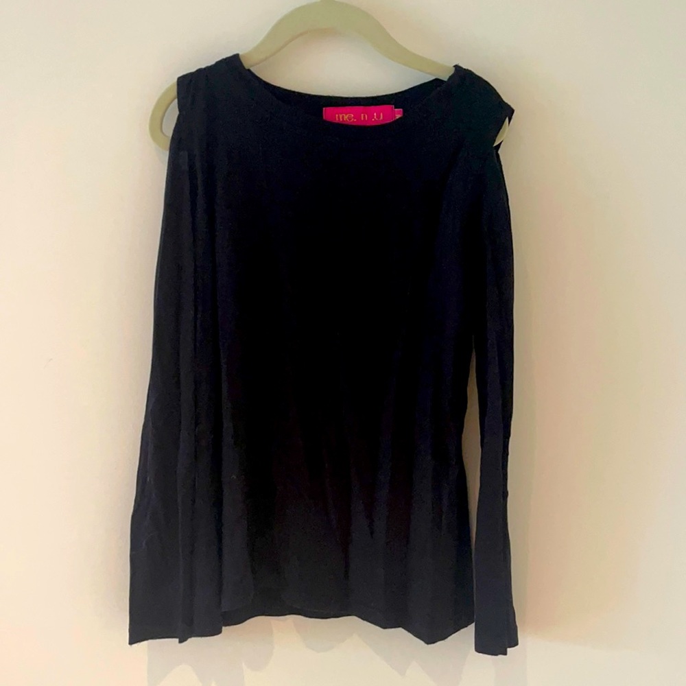 ME.N.U. Black cold shoulder top. Girls M